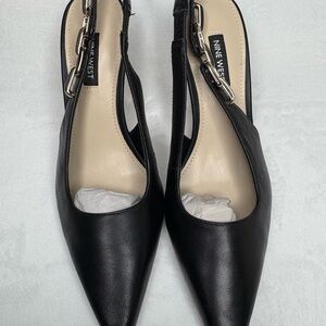 Nine West Black Slingback Heels